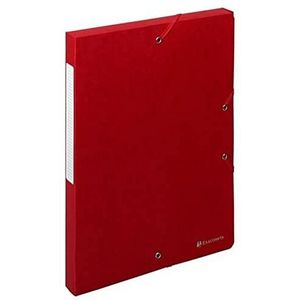 Exacompta - Artikelnummer: 50705E - 10 opbergdozen met elastieken - rug 25 mm - formaat 25 x 33 cm voor A4-documenten - reliëf 600 g/m² - kleur rood - levering gemonteerd