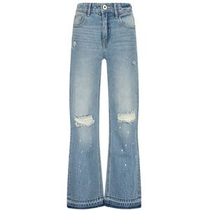 Vingino Cato Destroy meisjes jeans, Mid Blue Wash, 14 jaar, Mid Blue Wash.