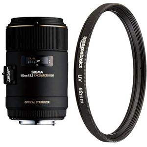 Sigma Lens 105 mm F2,8 DG OS HSM - Nikon & Amazon Basics UV-beschermingsfilter - 62 mm