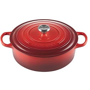 Le Creuset 21179300602430 Stoofpan van geëmailleerd gietijzer, Ø 30 cm, 6,2 l, kersenrood