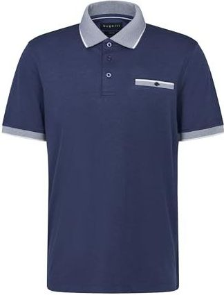 bugatti Polo pour homme avec poche poitrine manches courtes coupe moderne, Bleu (360), M
