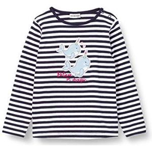 SALT AND PEPPER Seaside Stripes baby shirt met lange mouwen voor meisjes, marineblauw, 68, Navy Blauw