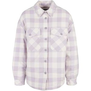 Urban Classics gewatteerde damesjas flanel, Wit/Paars