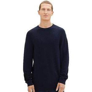 TOM TAILOR 1038238 heren sweater, 13160 - marineblauwe gebreide mix