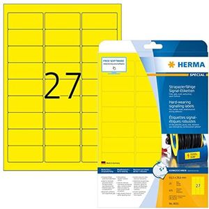Herma Special A4, 63,5 x 29,6 mm, sterke hechtkracht, geel (675 stuks)