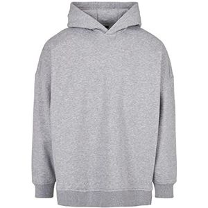 Build Your Brand Oversized hoodie voor heren met lange mouwen, grijs.