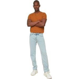Trendyol Klassieke jeans met normale taille voor heren (1 stuk), Blauw