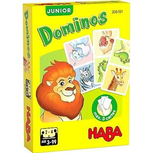 HABA Domino Junior-Safari-bordspellen voor kinderen, kennen van dieren, 3 jaar, 306101, 306101