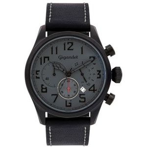 Gigandet Montre analogique à quartz japonais pour homme avec bracelet en cuir 6VNAG4NE/006, gris, lanière