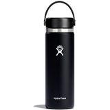 Hydro Flask - Thermosfles 591 ml – vacuüm-isolerende roestvrijstalen fles – Antilek flexibele dop en handvat – BPA-vrij – grote opening – Zwart
