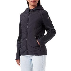 Champion Legacy Outdoor W – Light Microber & Bonded Fleece Hooded Veste embotie Femme, Noir, S