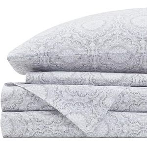 Comfort Spaces 4-delige beddengoedset voor tweepersoonsbed, ademend, natuurlijk fris, van zacht katoen met elastische zak van 35,6 cm, geschikt voor matrassen tot 40,6 cm, voor iedereen