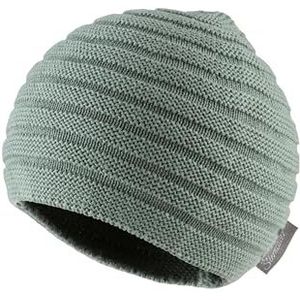 Sterntaler Bonnet tricoté unisexe en coton avec structure, Couleur : vert pierre, 43