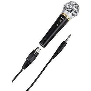 Hama Dynamische microfoon DM 20 met nierkarakteristiek, metalen behuizing, kabellengte 3m, zwart