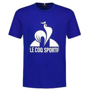 Le Coq Sportif Ess Tee Ss nr. 1 M uniseks T-shirt voor kinderen, Blauw, 12 jaar