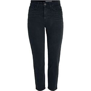 Noisy may Nmmoni Hw Straight ANK Black Noos damesjeans, stretch, zwarte jeans, 27W/30L, Zwarte jeans