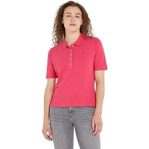 Tommy Hilfiger S/S Poloshirts voor dames, Bright Cherry Pink