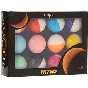 Nitro Eclipse Golfballen, verschillende kleuren, 12 stuks