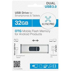 XLYNE 7532003 PRO OTG USB-stick 32 GB voor PC (USB) en smartphones/tablets (Micro USB) Leessnelheid: tot 30 MB/s schrijfsnelheid: tot 10 MB/s