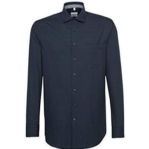 Seidensticker Herenoverhemd met stippen en kent-kraag en een regular fit business overhemd met lange mouwen, donkerblauw (19)