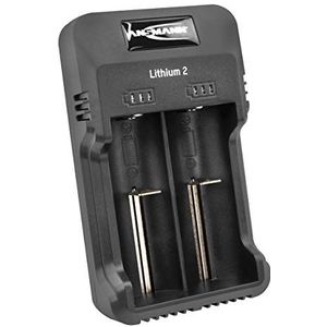 ANSMANN Oplader voor Lithium-batterij 2 (1 x 1 stuk) – laadstation voor AAA en AA NiMH-accu's – apparaat voor automatisch opladen van batterijen, levering met micro-USB-kabel – zwart