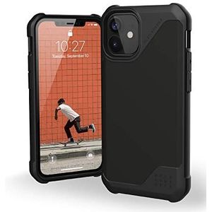 Urban Armor Gear Metropolis LT beschermhoes voor Apple iPhone 12 Mini (5,4 inch) [draadloos opladen (Qi), schokbestendig, militaire normen] satijn ARMR zwart