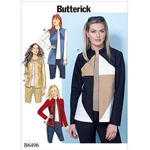 Butterick Patterns 6496 E5 damesjack en vest, maten 42-50, stof, meerkleurig, 17 x 0,5 x 22 cm