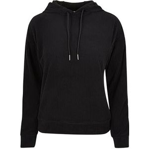 Urban Classics Ladies Velvet Rib Hoody Sweatshirt à Capuche Femme, Noir, 4XL
