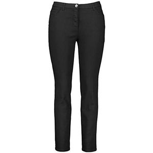 Samoon Betty 5-pocket stretchbroek voor dames, vrijetijdsbroek, stretchbroek, effen, normale lengte, grote maten, zwart.