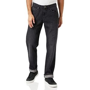 Urban Classics losse fit jeans heren broek, Kleur: zwart gewassen