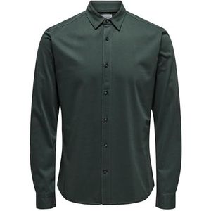 Only & Sons Onsrobin Button Under Ls Stretch Shirt met lange mouwen voor heren, grijs., XS
