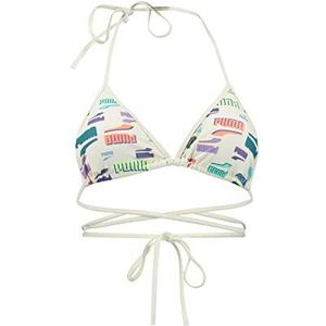 PUMA Wrap Triangle Bikini Top Dames, White Combo, XL, White Combo