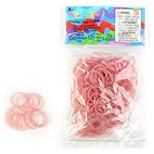 Rainbow Loom elastiekjes, rood, met pailletten