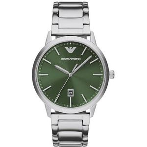 Emporio Armani Homme Analogique Quartz Montre avec Bracelet en Acier Inoxydable AR11575, Argent (Silver)