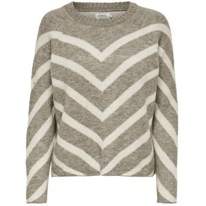 Only Onleliza L/S Pullover KNT Noos Dames Sweater Zeemeerminnen/Stripes: Whitecap, Grijs, L, Zeemeermid/Stripes: wit-cap