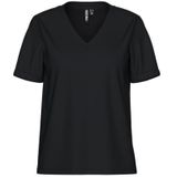 Pieces T-shirt Pcria Ss V-neck Solid Tee Noos Bc 17120455 Black Dames