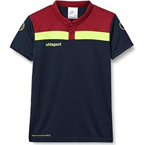 uhlsport Offense 23 Poloshirt voor heren, Navy/wijnrood/neon geel