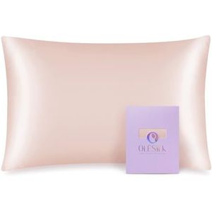 OLESILK Taie d'oreiller 100% soie de mûrier pour les cheveux et la peau - 2 côtés - 19 mommes, pure soie naturelle avec fermeture éclair dissimulée (33 x 45,7 cm, prune)