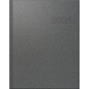 rido/idé Dagplanner model 2024, 1 pagina = 1 dag, bladgrootte 14,5 x 20,6 cm, grijs