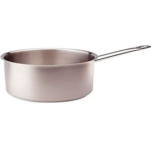 Pentole Agnelli Hoge steelpan met handgreep, roestvrij staal 18/10, 12 cm, staal