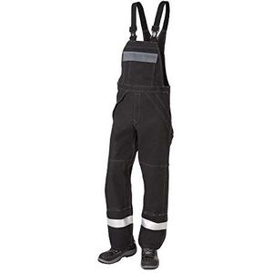 JAK Workwear 12-12003-051-092-82 model 12003 EN ISO 1149-5 antiflame tuinbroek, zwart/grijs, EU 52/92 maat, 82 cm binnenbeenlengte, Zwart/Grijs