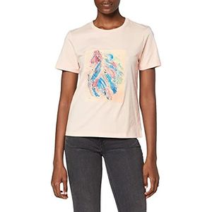 NA-KD Bedrukt T-shirt voor dames, Roze