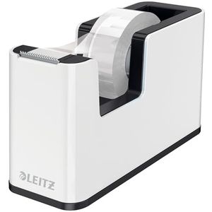 Leitz Duct Tape-dispenser, zware basis, plakband, WOW-serie, parelwit/zwart