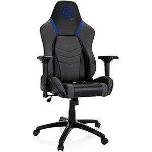 hjh OFFICE Gameplay Polarys 729428 Gamer stoel met kussen, kunstleer, bureaustoel, kantelbare rugleuning, gamingstoel, grijs/blauw