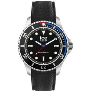 Ice-Watch - ICE Steel Black Blue Red - Zwart herenhorloge met siliconen band - 020379 (Medium), zwart., riem