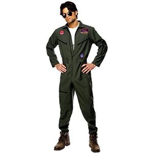 Smiffys, Heren Top Gun Kostuum, Overall, Naambordje En Zonnebril, Top Gun, Maat: M, 36287