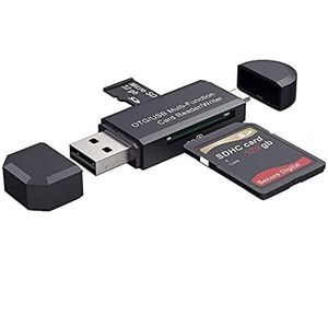 Micro USB OTG USB 2.0 SD/Micro SD kaartlezer adapter - standaard connector voor smartphones en tablets met OTG-functie voor SDXC, SDHC, MMC, RS-MMC, Micro SDXC, Micro SDHC, UHS-I