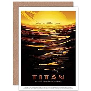 Titan Ride the Tides Kraken NASA reiskaart, met lege envelop