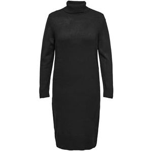 ONLY Robe Carbrandie L/S à col roulé en tricot pour femme, Noir, M