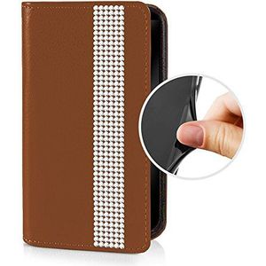 eSPee SZ2B057 beschermhoes voor Sony Xperia Z2 met magneetsluiting en siliconen strass bruin